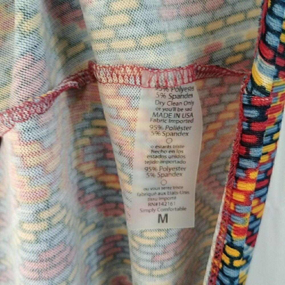 Lularoe Sarah Cardigan Duster Orange Blue Geometric Print - Picture 6 of 6